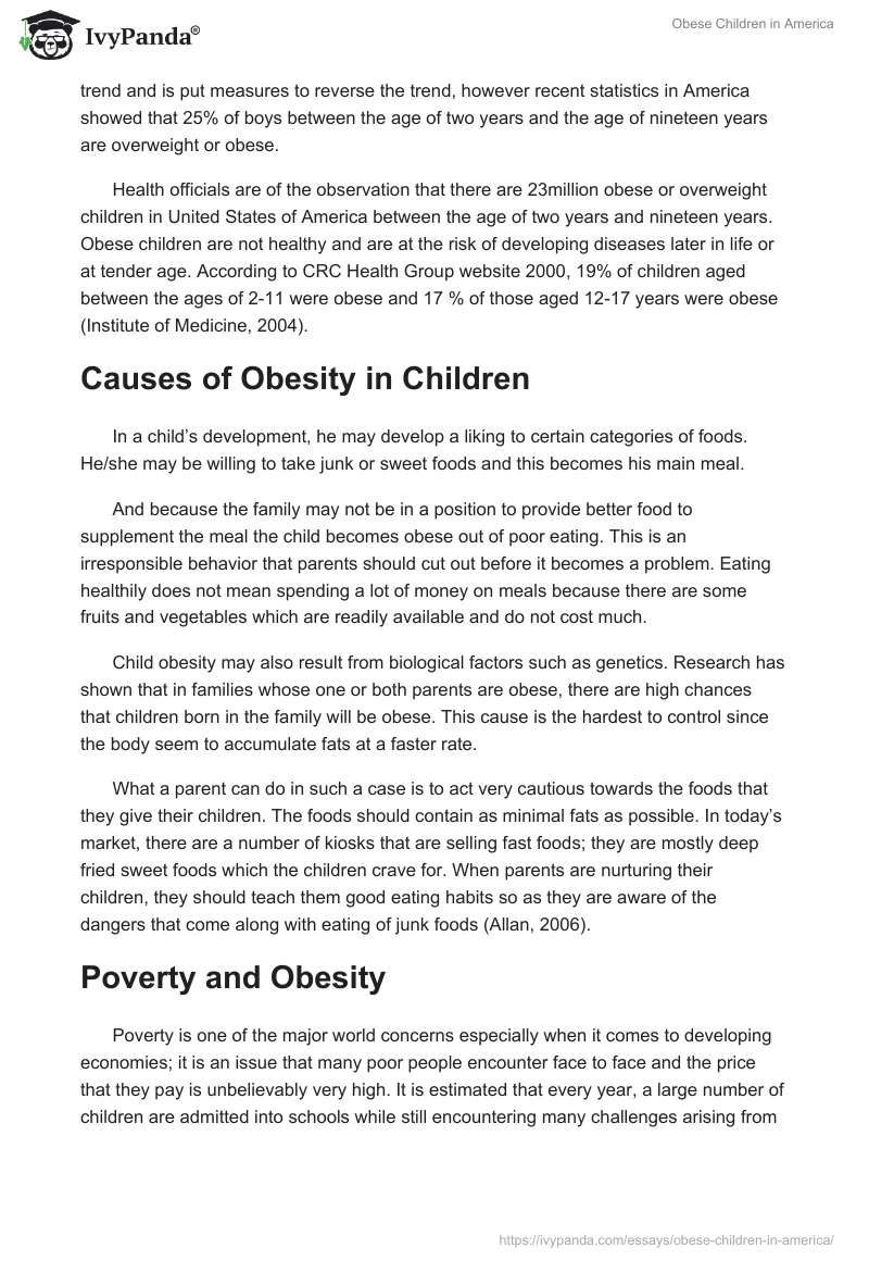 Obese Children in America. Page 3