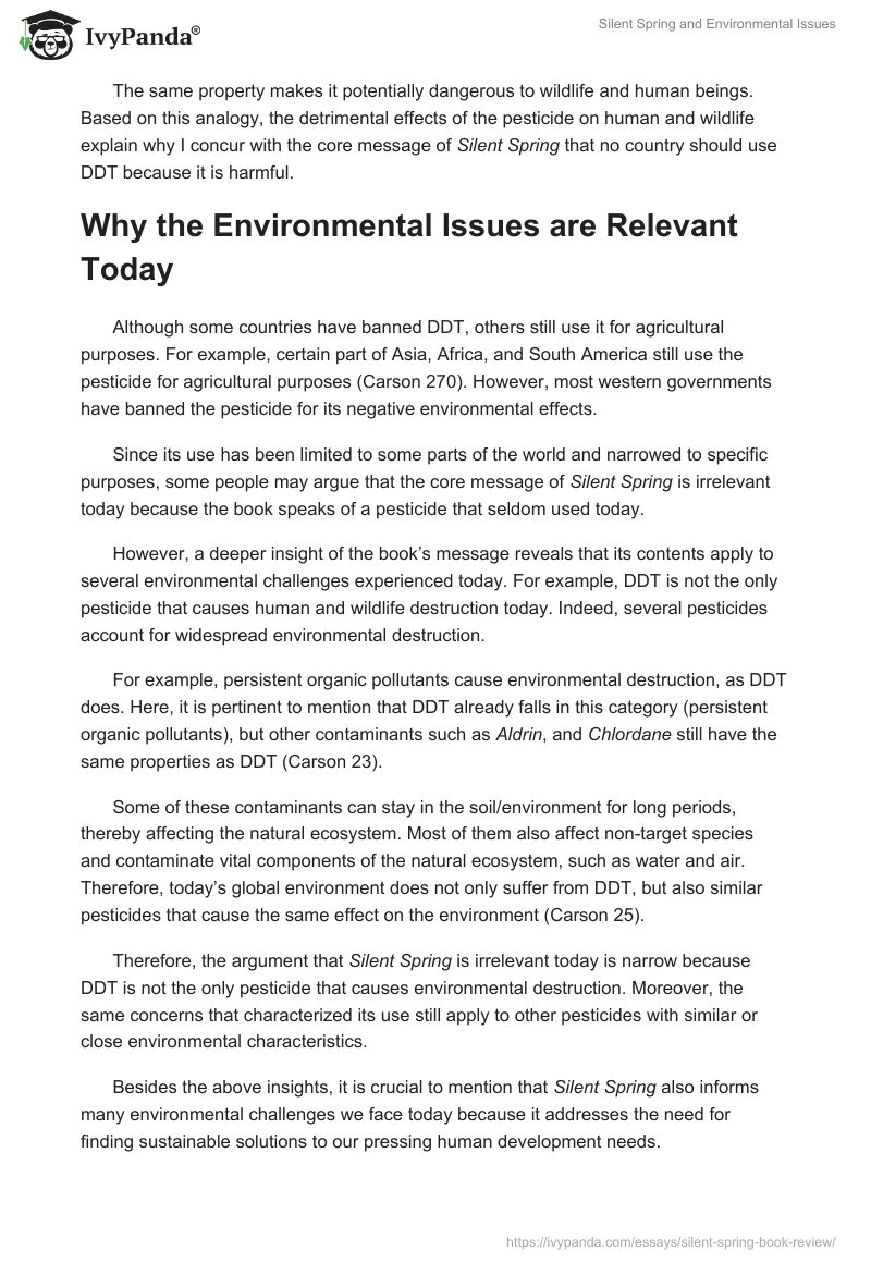 Silent Spring and Environmental Issues. Page 3
