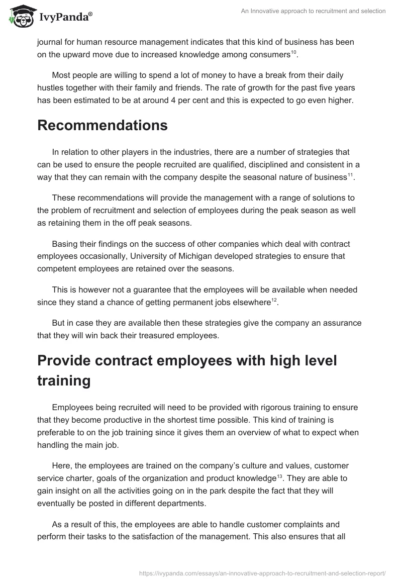 An Innovative approach to recruitment and selection. Page 3