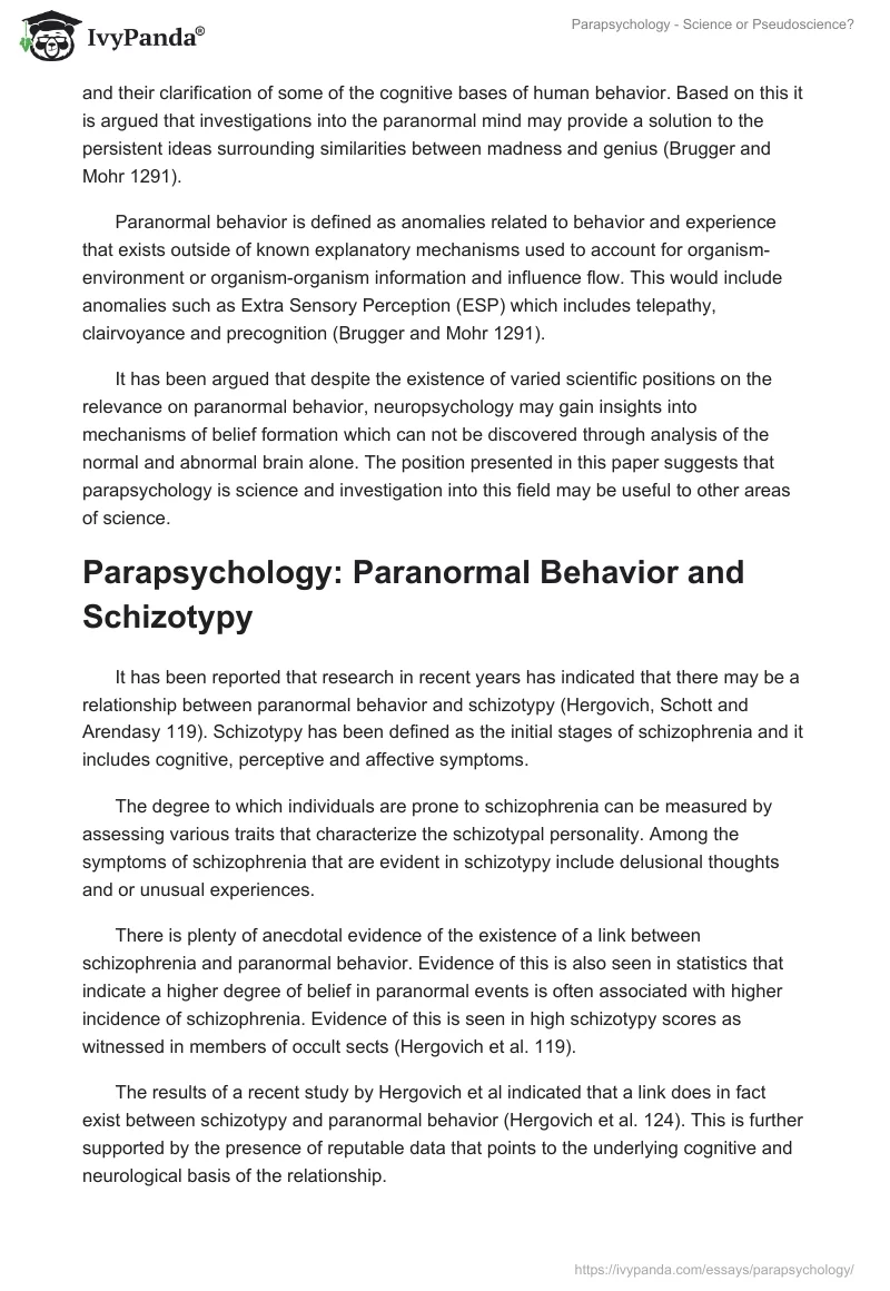 Parapsychology - Science or Pseudoscience?. Page 2
