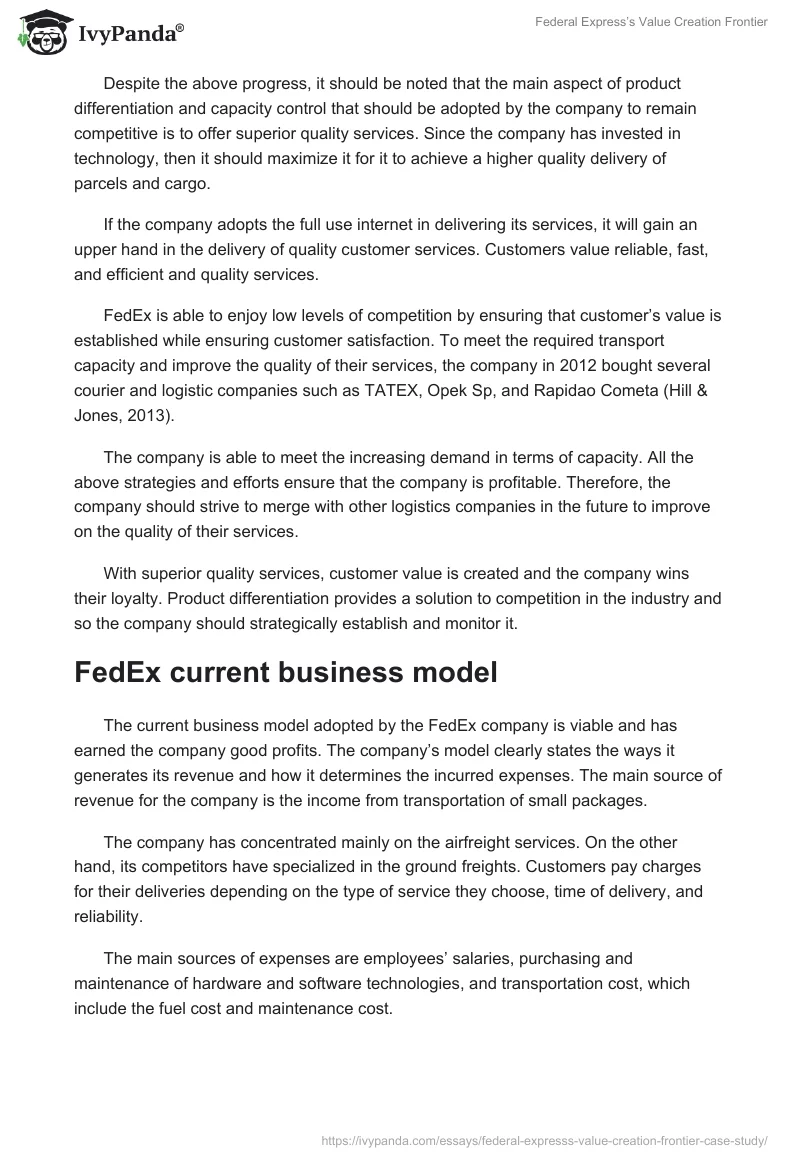 Federal Express’s Value Creation Frontier. Page 4