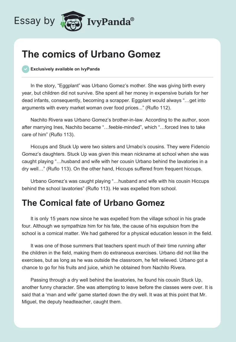 The comics of Urbano Gomez. Page 1