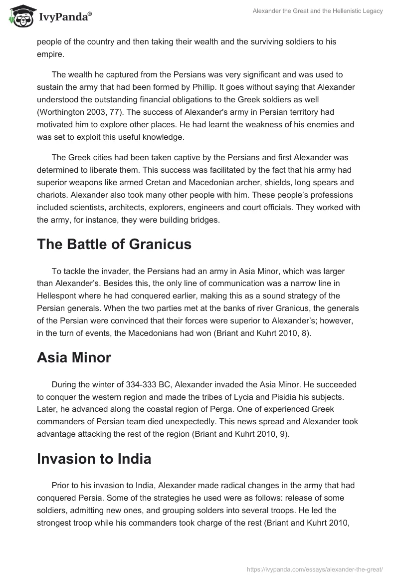 Alexander the Great and the Hellenistic Legacy. Page 3