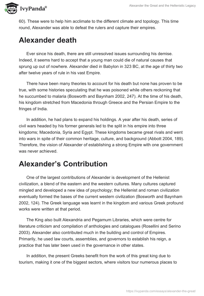Alexander the Great and the Hellenistic Legacy. Page 4