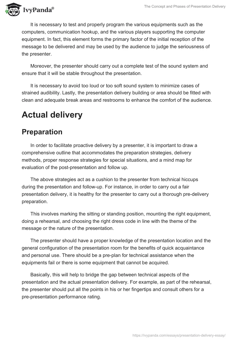 The Concept and Phases of Presentation Delivery. Page 2
