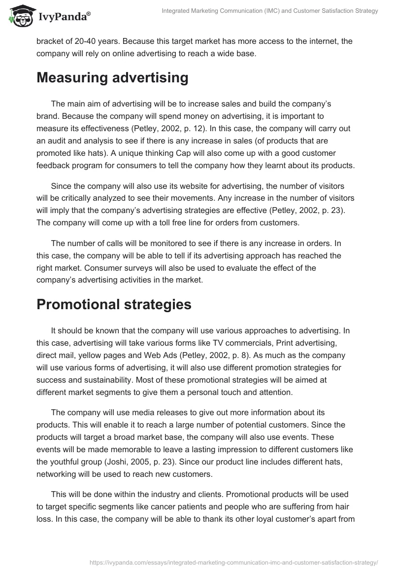 Integrated Marketing Communication (IMC) and Customer Satisfaction Strategy. Page 2