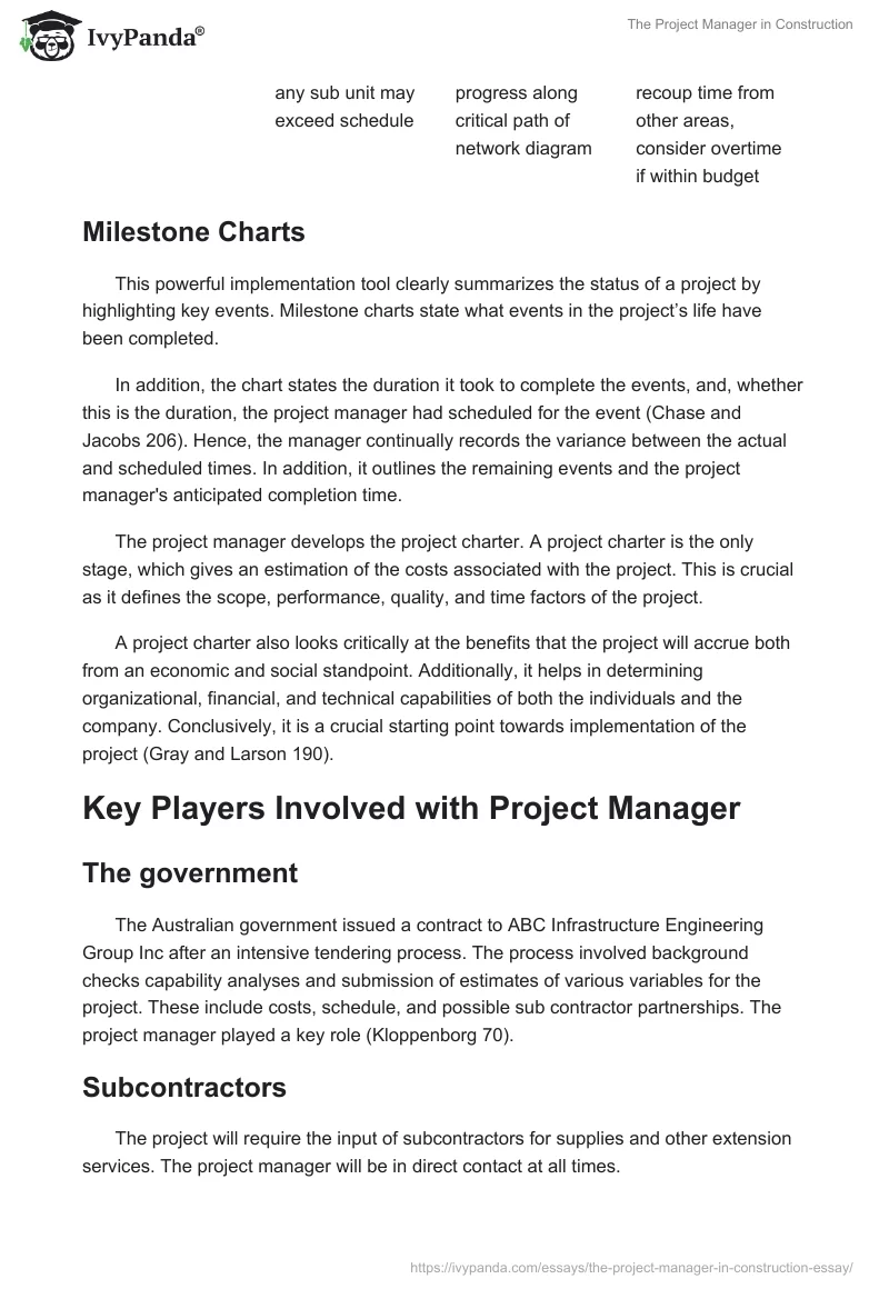 The Project Manager in Construction. Page 3