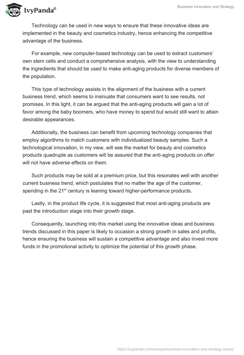 Business Innovation and Strategy. Page 2