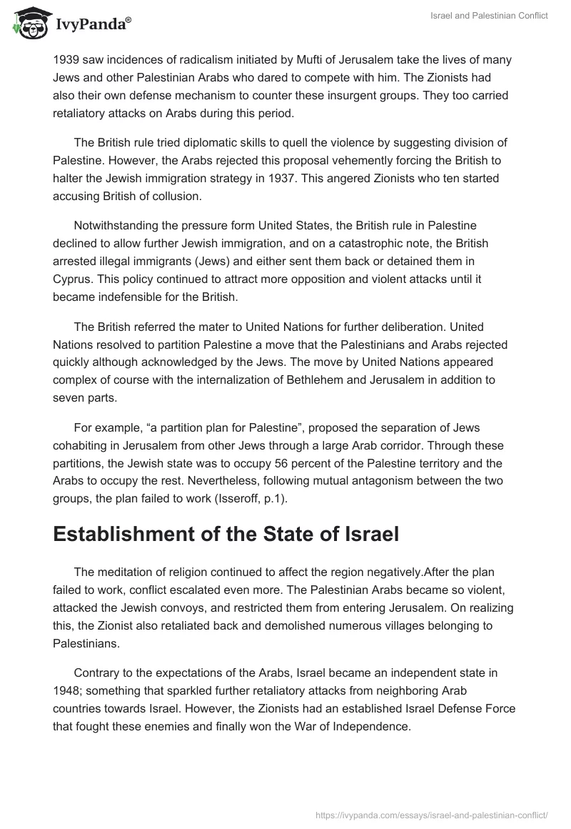 Israel and Palestinian Conflict. Page 4
