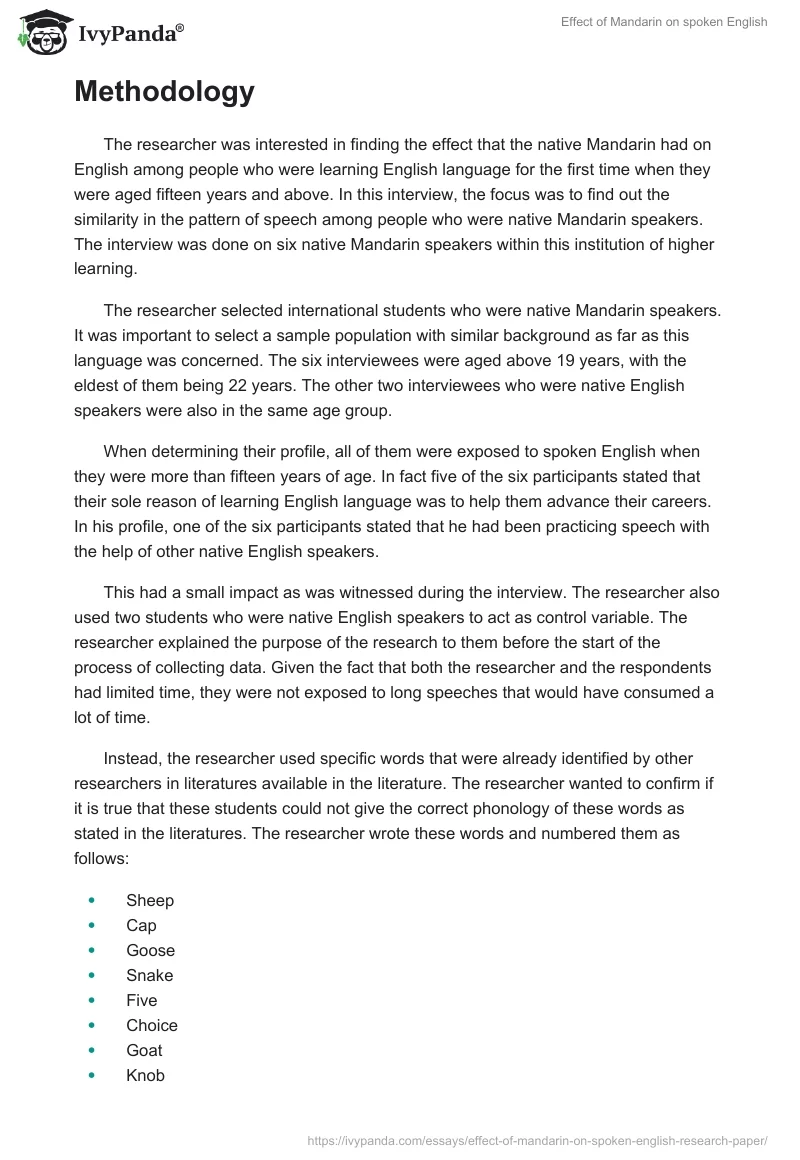 Effect of Mandarin on spoken English. Page 2