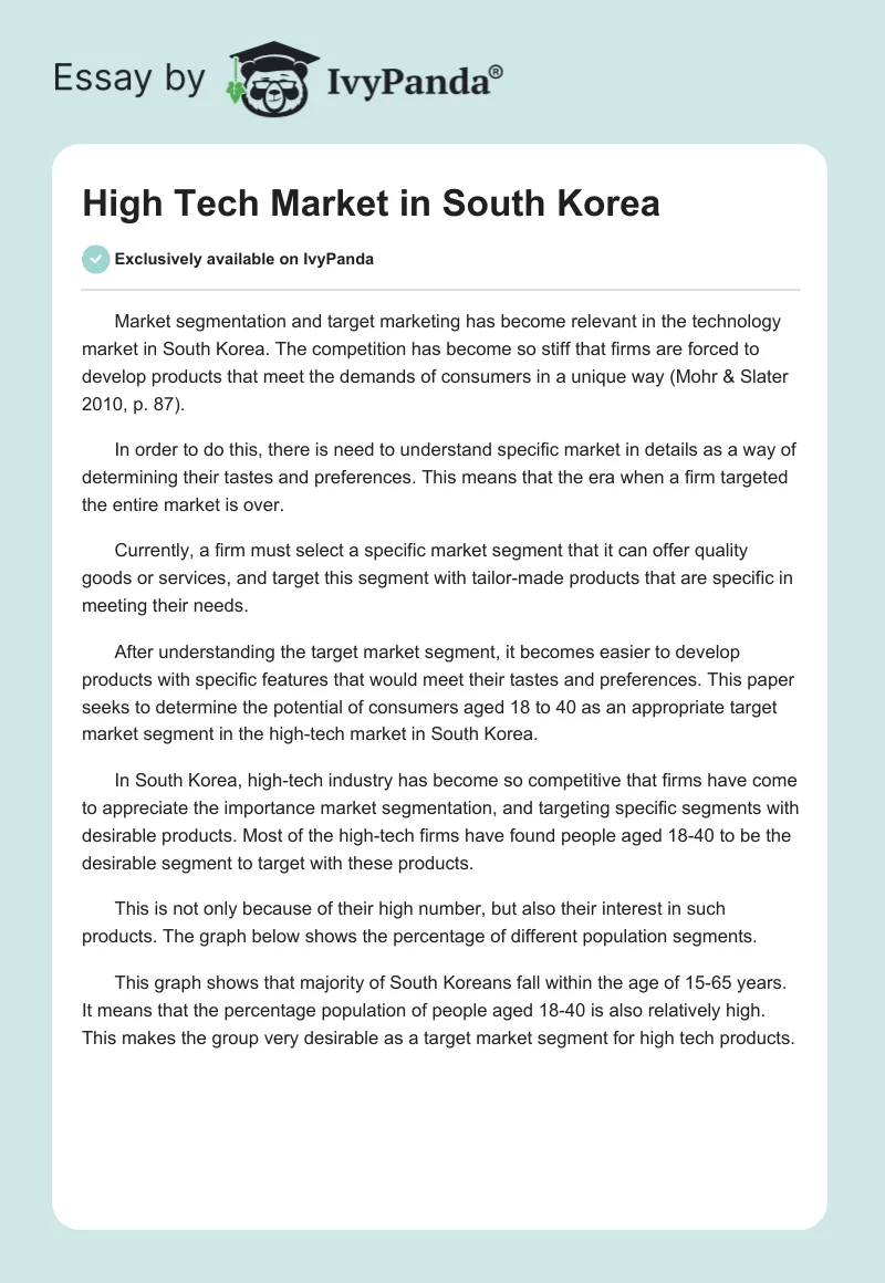 High Tech Market in South Korea. Page 1
