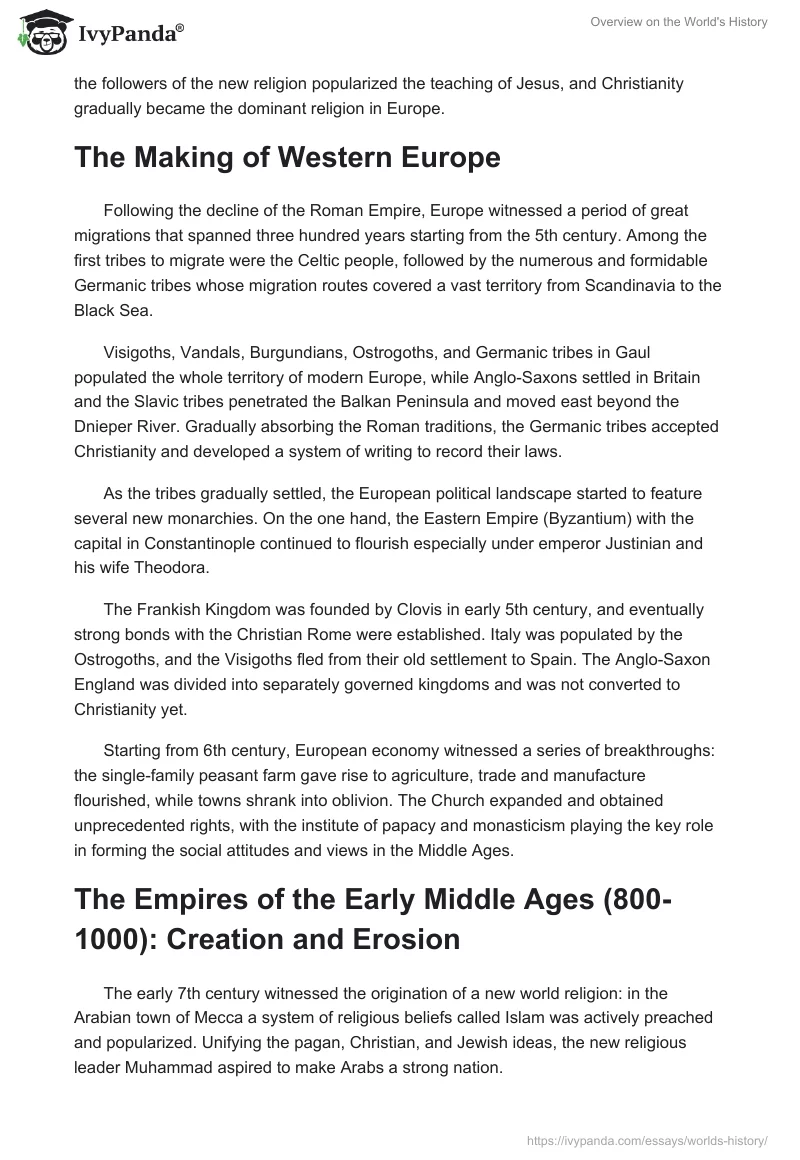 Overview on the World's History. Page 5