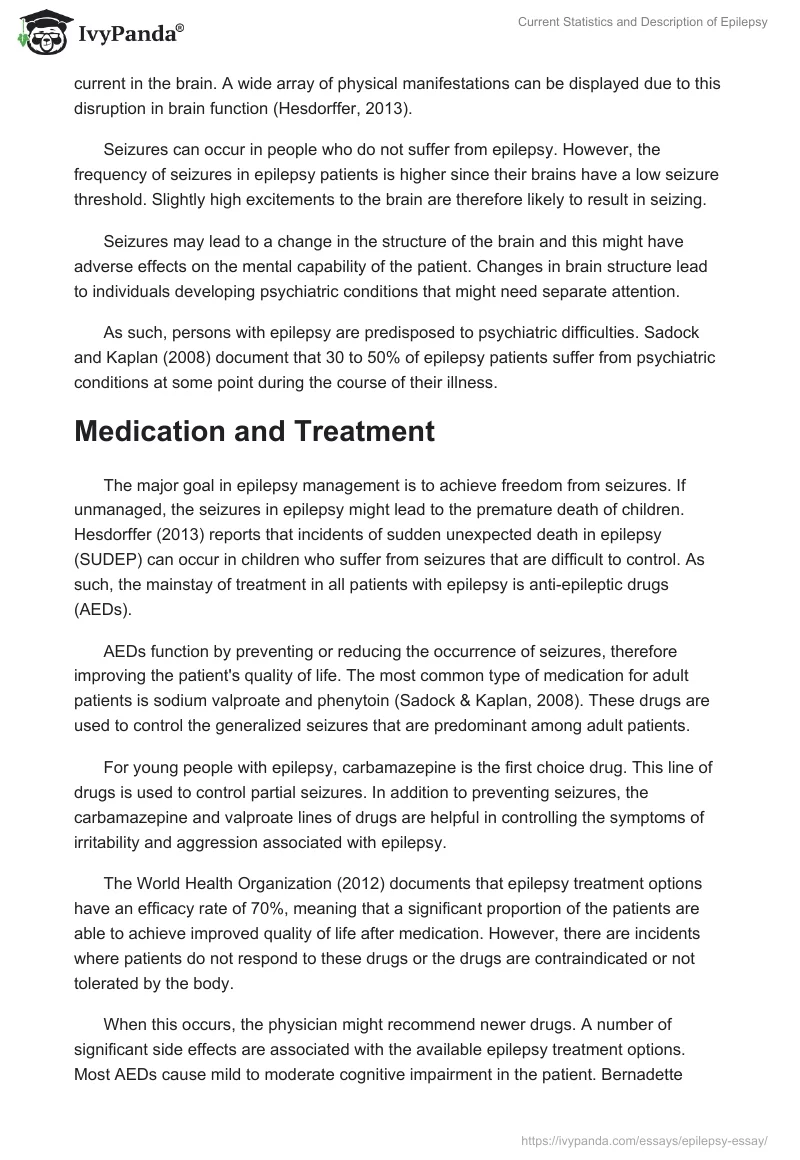 Current Statistics and Description of Epilepsy. Page 3