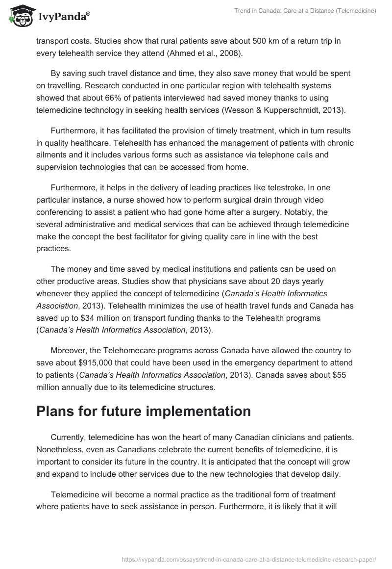 Trend in Canada: Care at a Distance (Telemedicine). Page 4