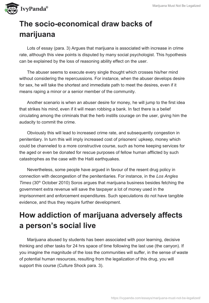 Marijuana Must Not Be Legalized. Page 2