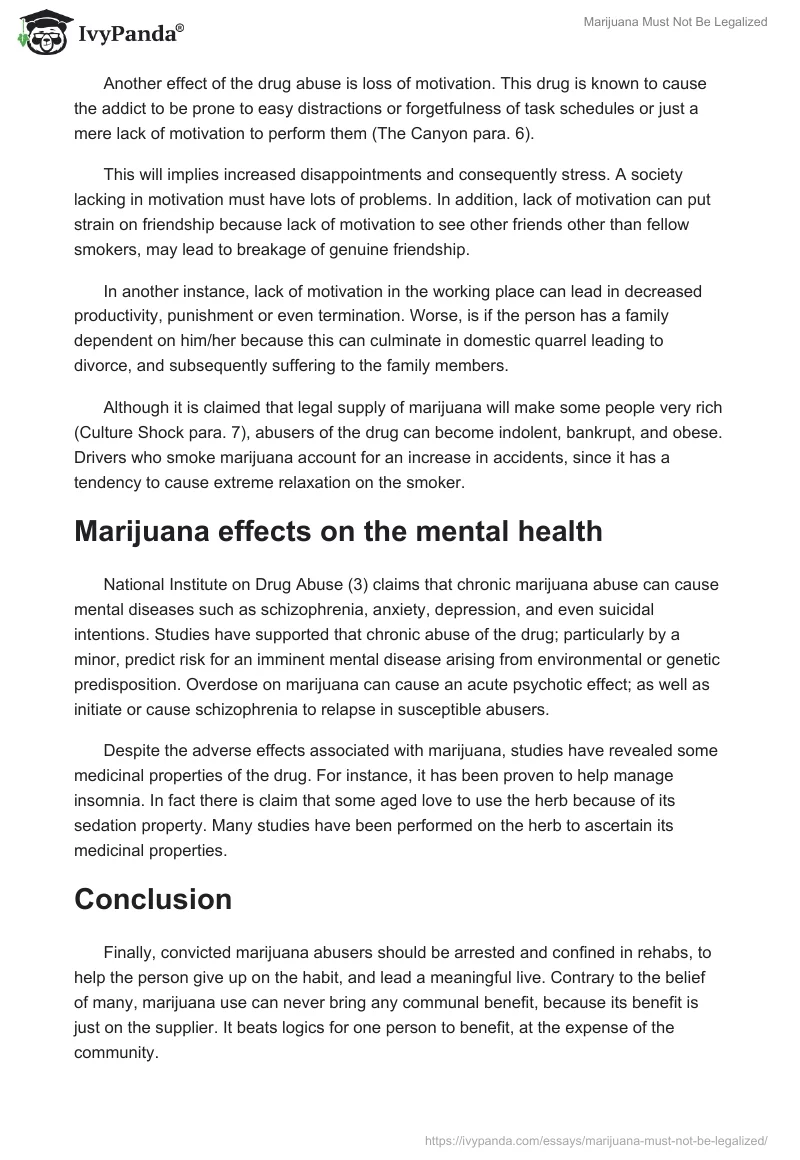 Marijuana Must Not Be Legalized. Page 3