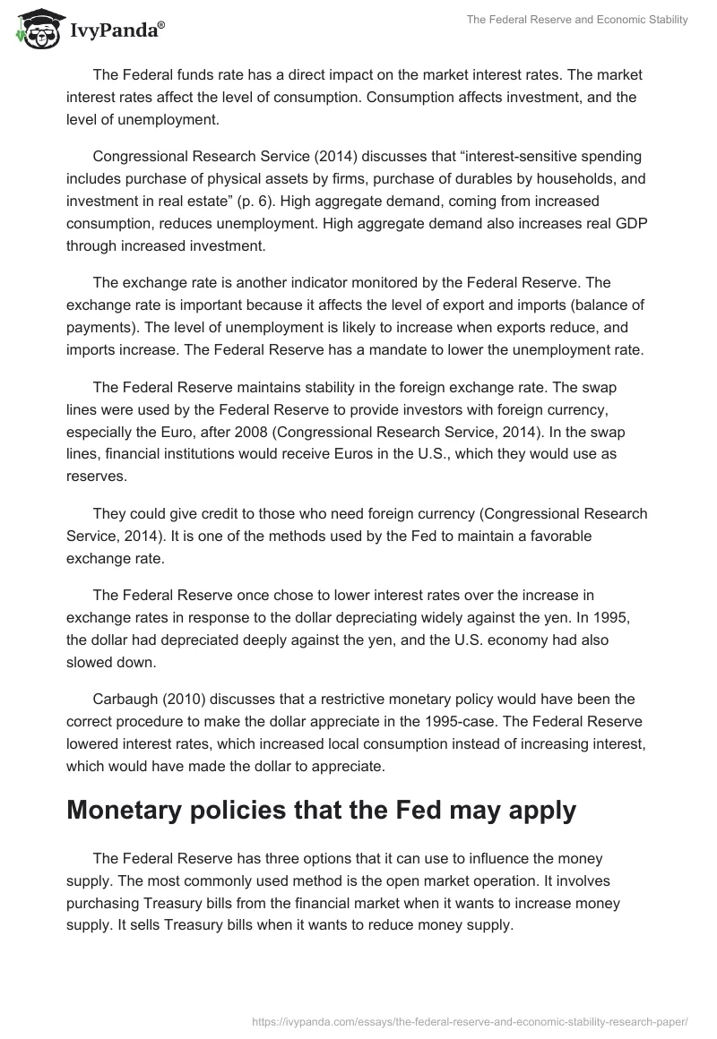 The Federal Reserve and Economic Stability. Page 3
