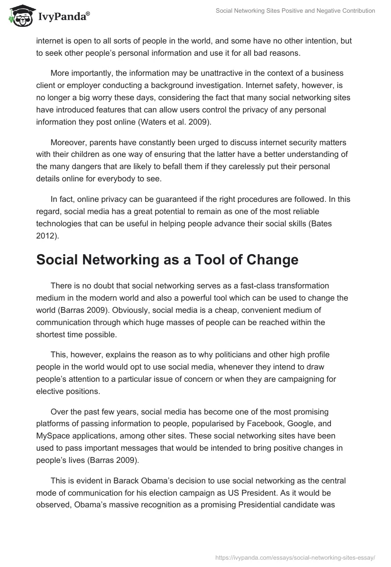 Social Networking Sites Positive and Negative Contribution. Page 4