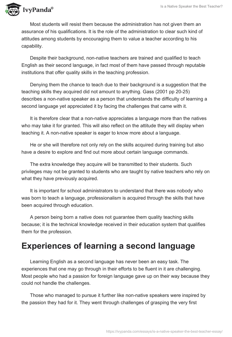 Is a Native Speaker the Best Teacher?. Page 5