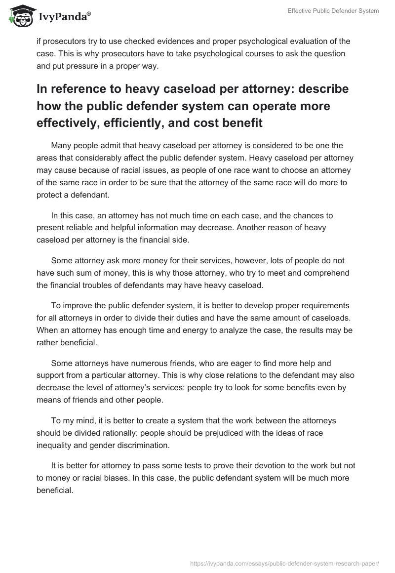 Effective Public Defender System. Page 2