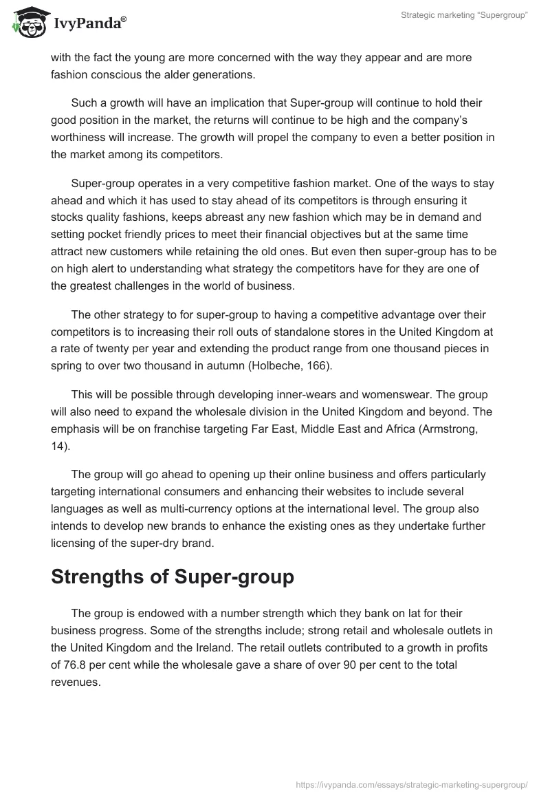 Strategic marketing “Supergroup”. Page 3