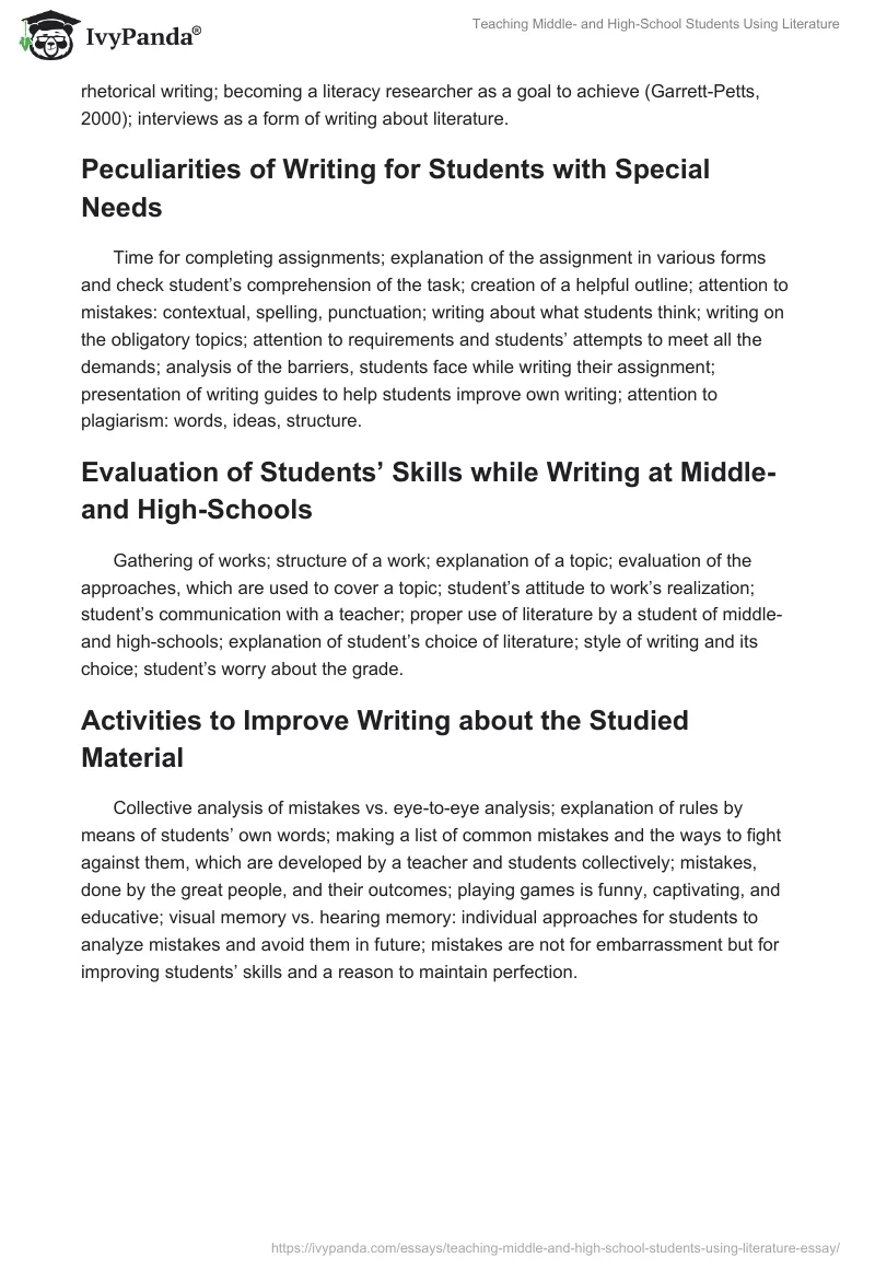 Teaching Middle- and High-School Students Using Literature. Page 5