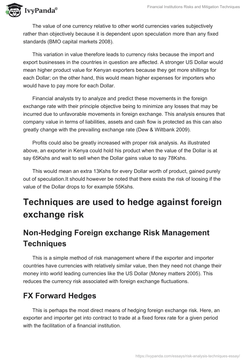 Financial Institutions Risks and Mitigation Techniques. Page 2