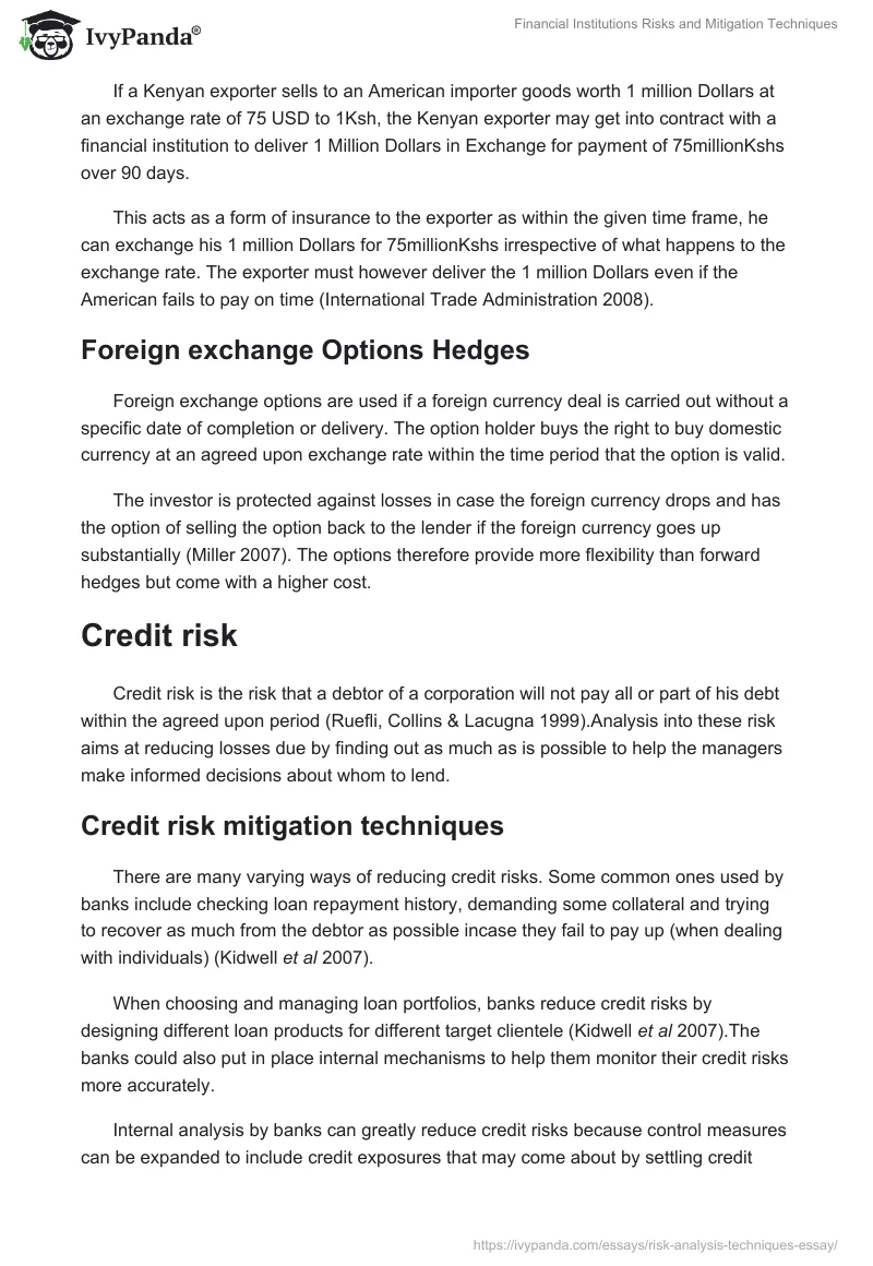 Financial Institutions Risks and Mitigation Techniques. Page 3