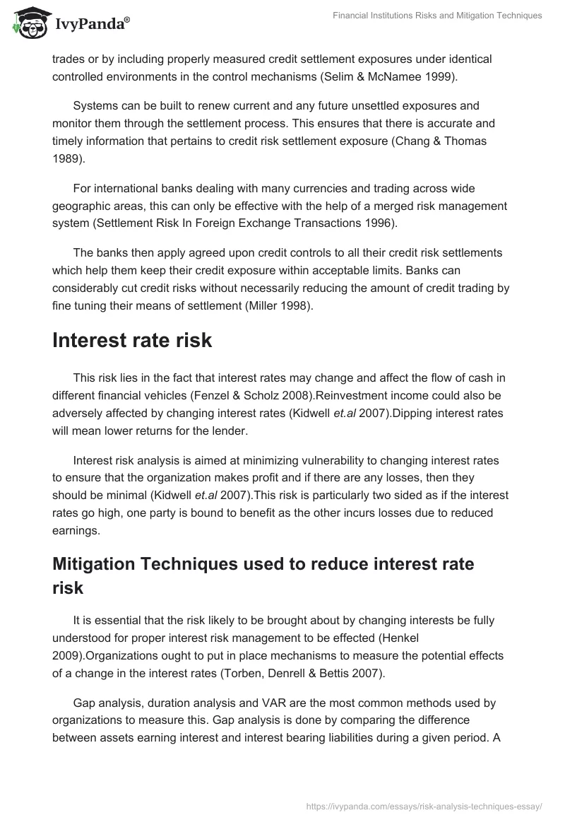 Financial Institutions Risks and Mitigation Techniques. Page 4