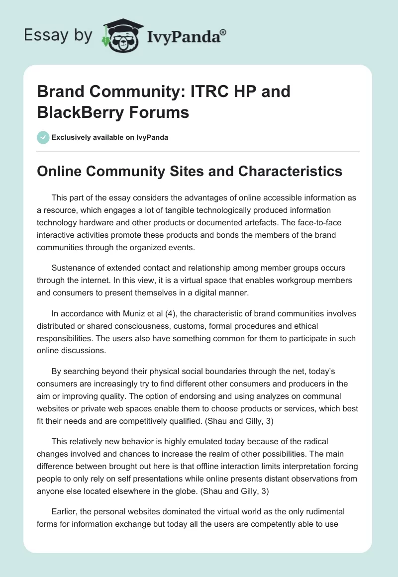 Brand Community: ITRC HP and BlackBerry Forums. Page 1