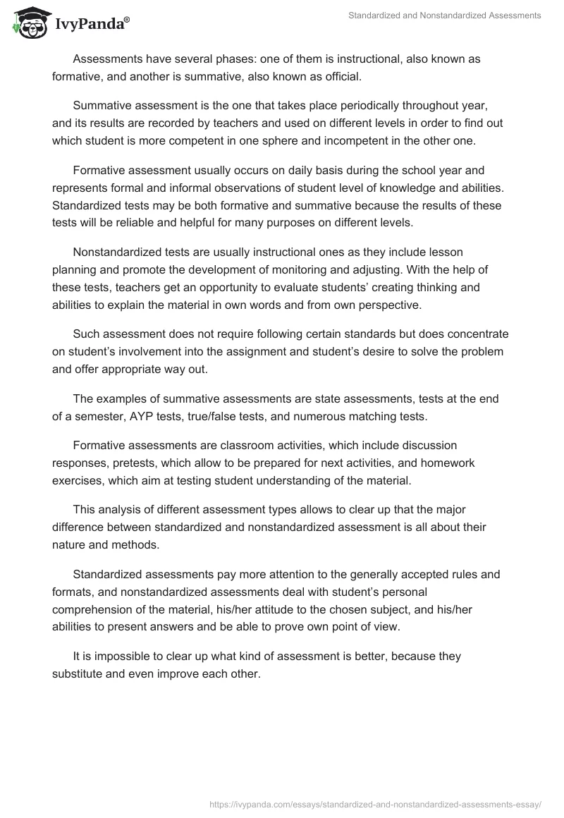 Standardized and Nonstandardized Assessments. Page 2