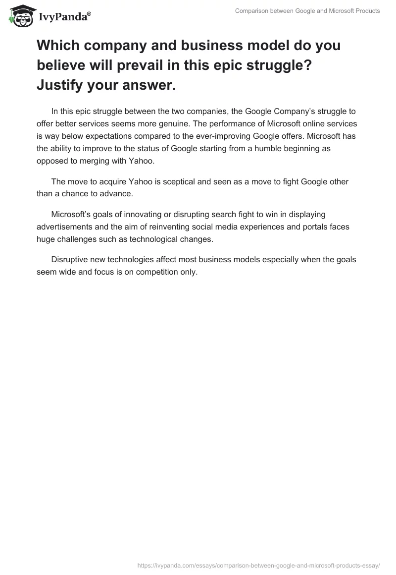 Comparison Between Google and Microsoft Products. Page 4