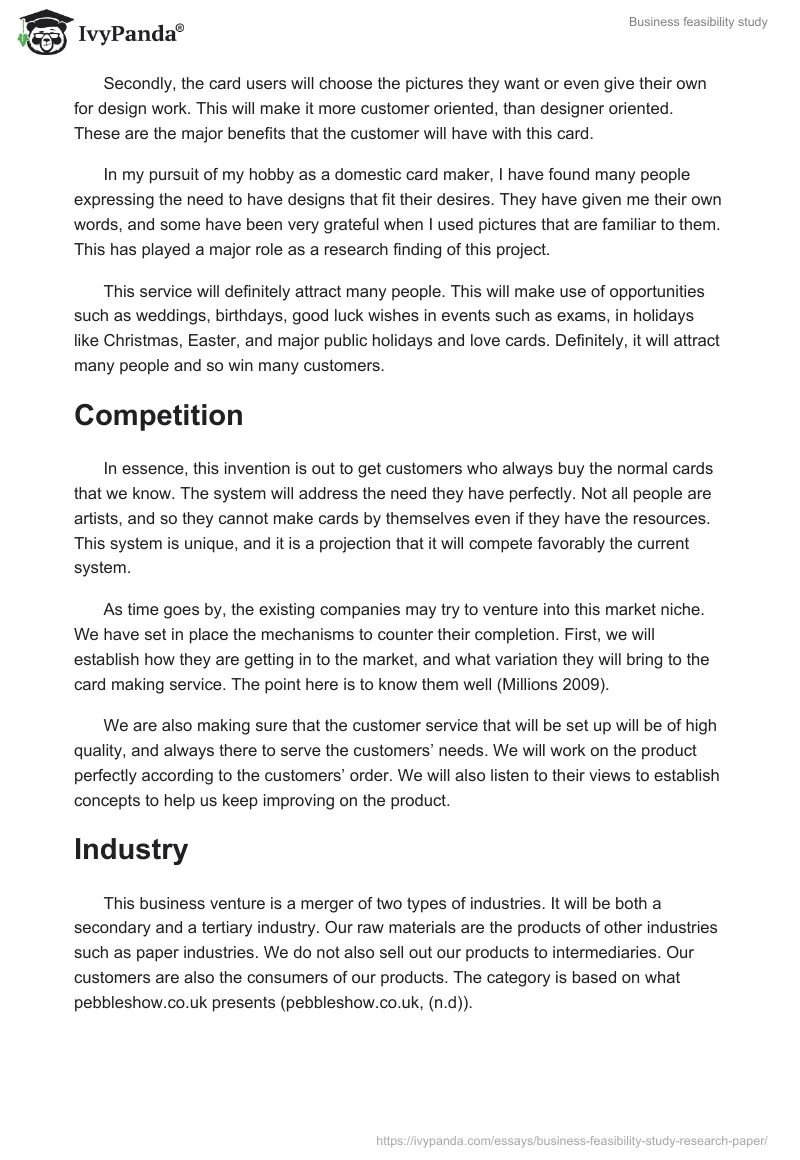 Business feasibility study. Page 5