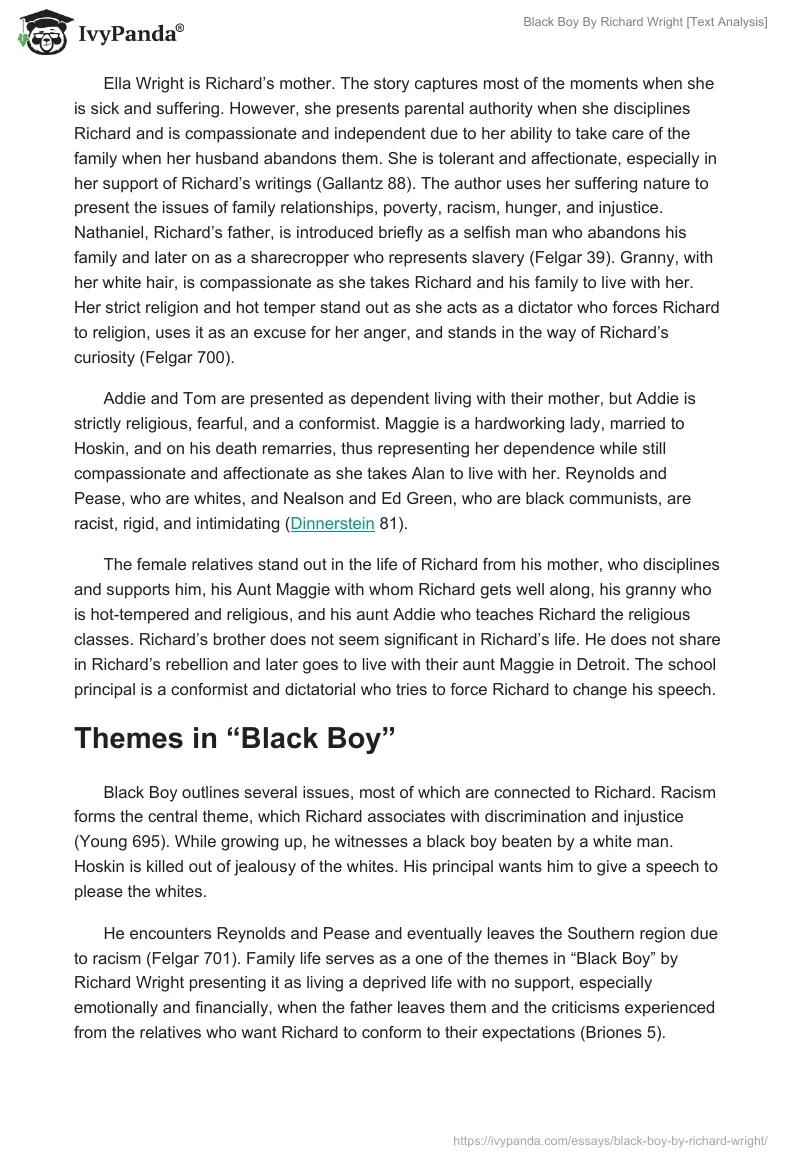 Black Boy By Richard Wright [Text Analysis]. Page 3