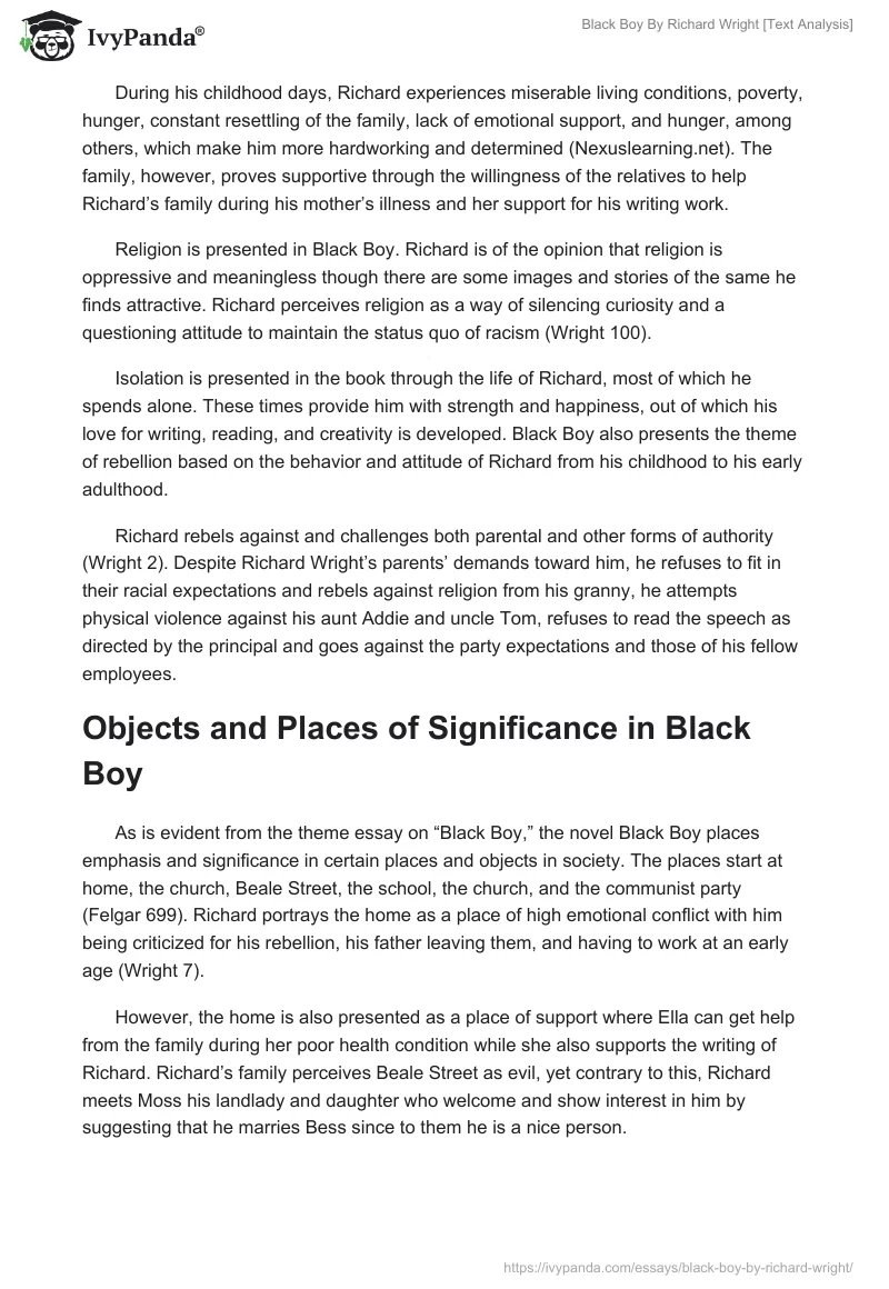 Black Boy By Richard Wright [Text Analysis]. Page 4