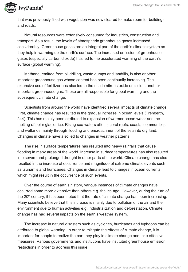 Climate Change: Causes and Effects. Page 2