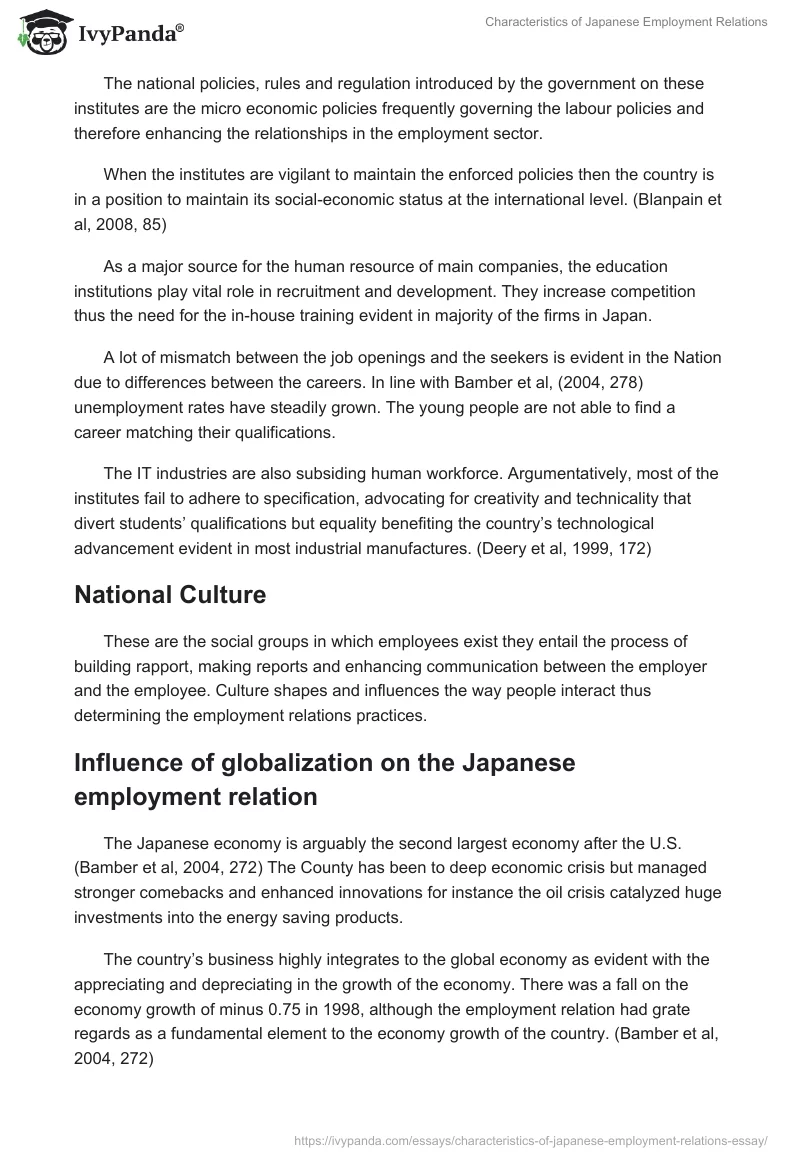 Characteristics of Japanese Employment Relations. Page 3