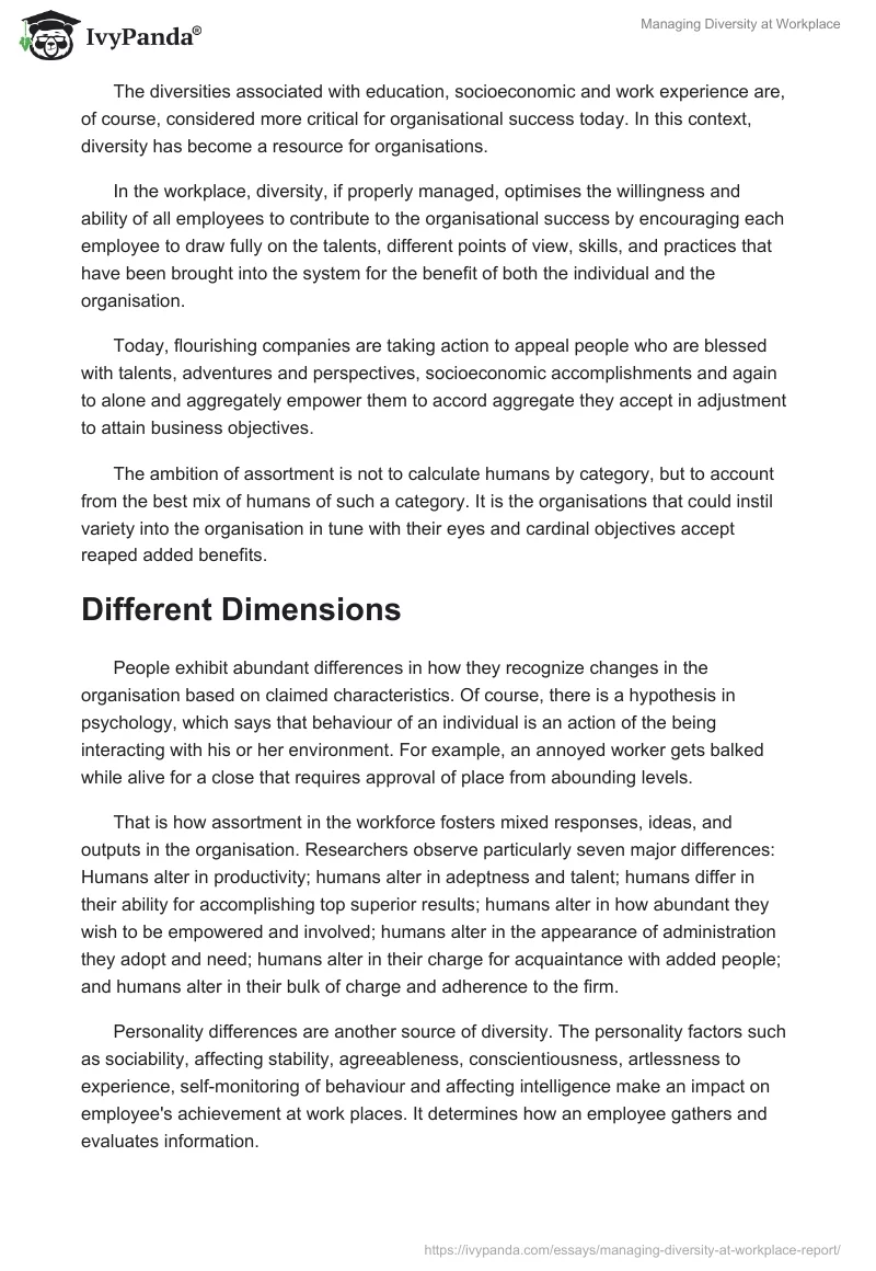 Managing Diversity at Workplace. Page 3