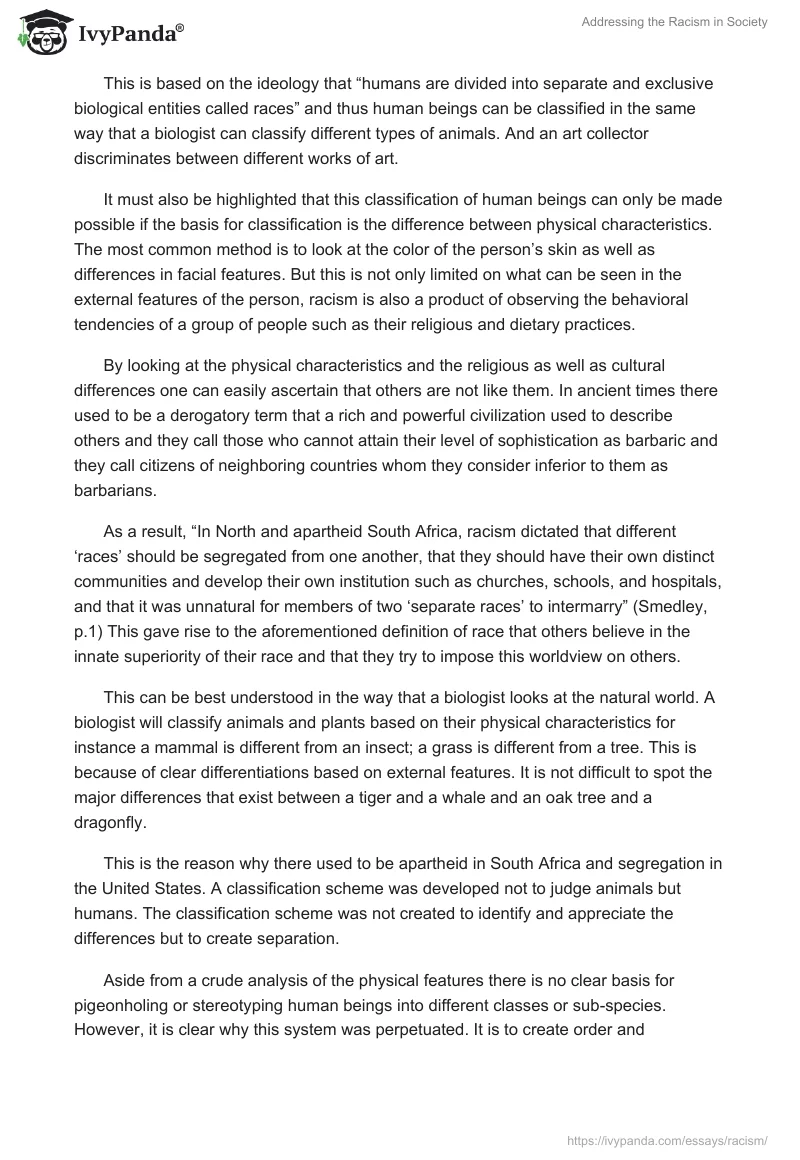 Addressing the Racism in Society. Page 2