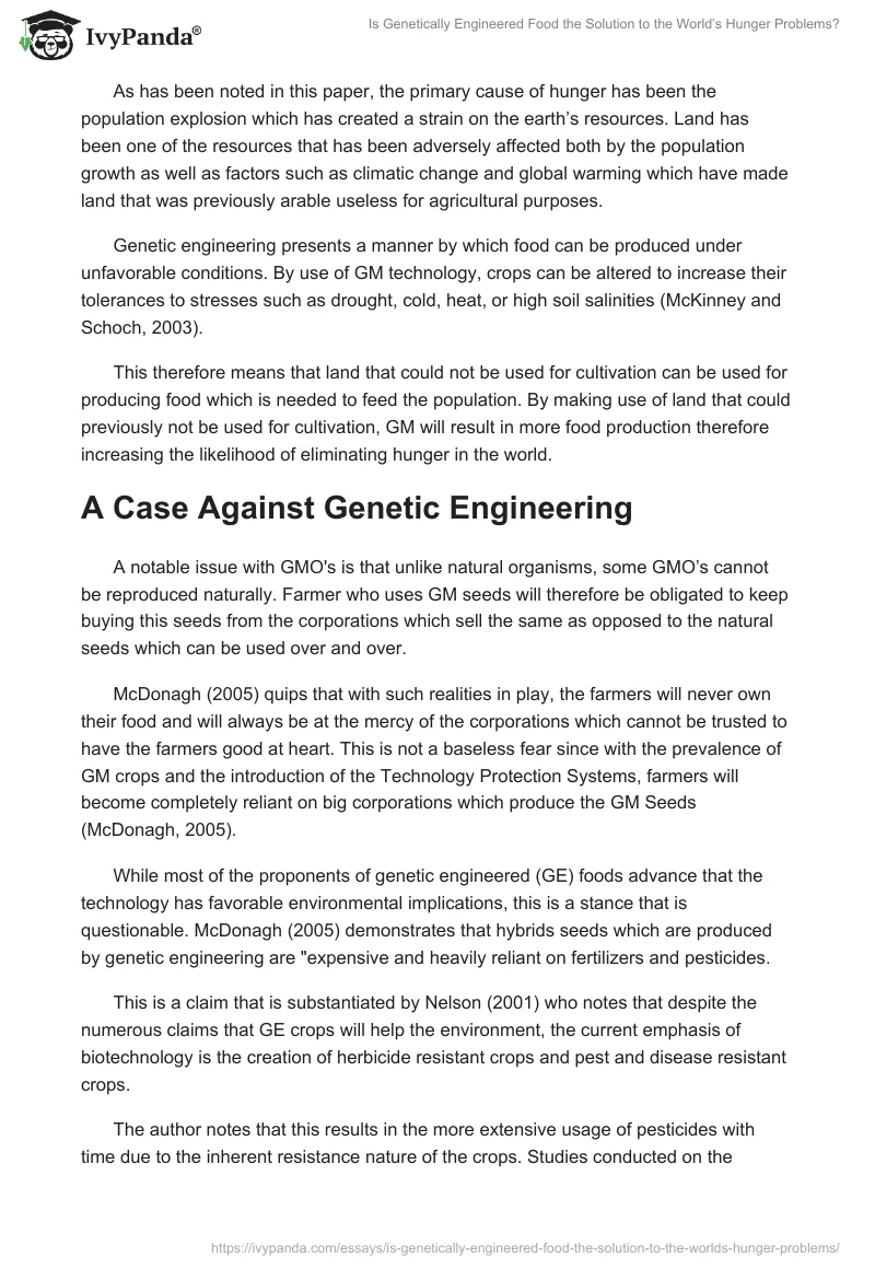 Is Genetically Engineered Food the Solution to the World’s Hunger Problems?. Page 3