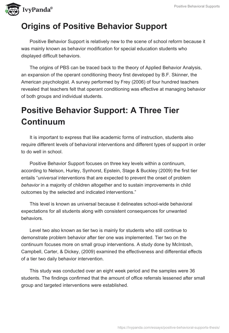 Positive Behavioral Supports. Page 2