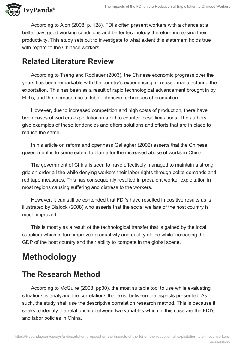 The Impacts of the FDI on the Reduction of Exploitation to Chinese Workers. Page 3