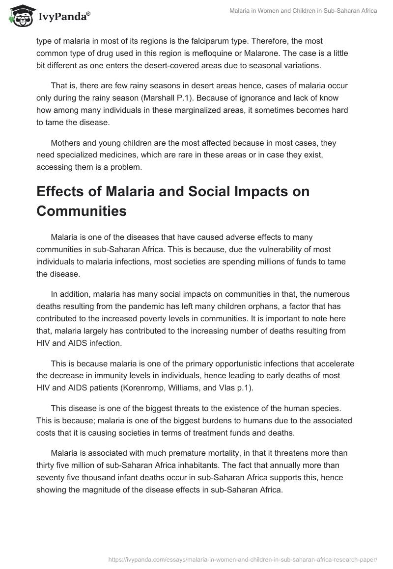 Malaria in Women and Children in Sub-Saharan Africa. Page 4