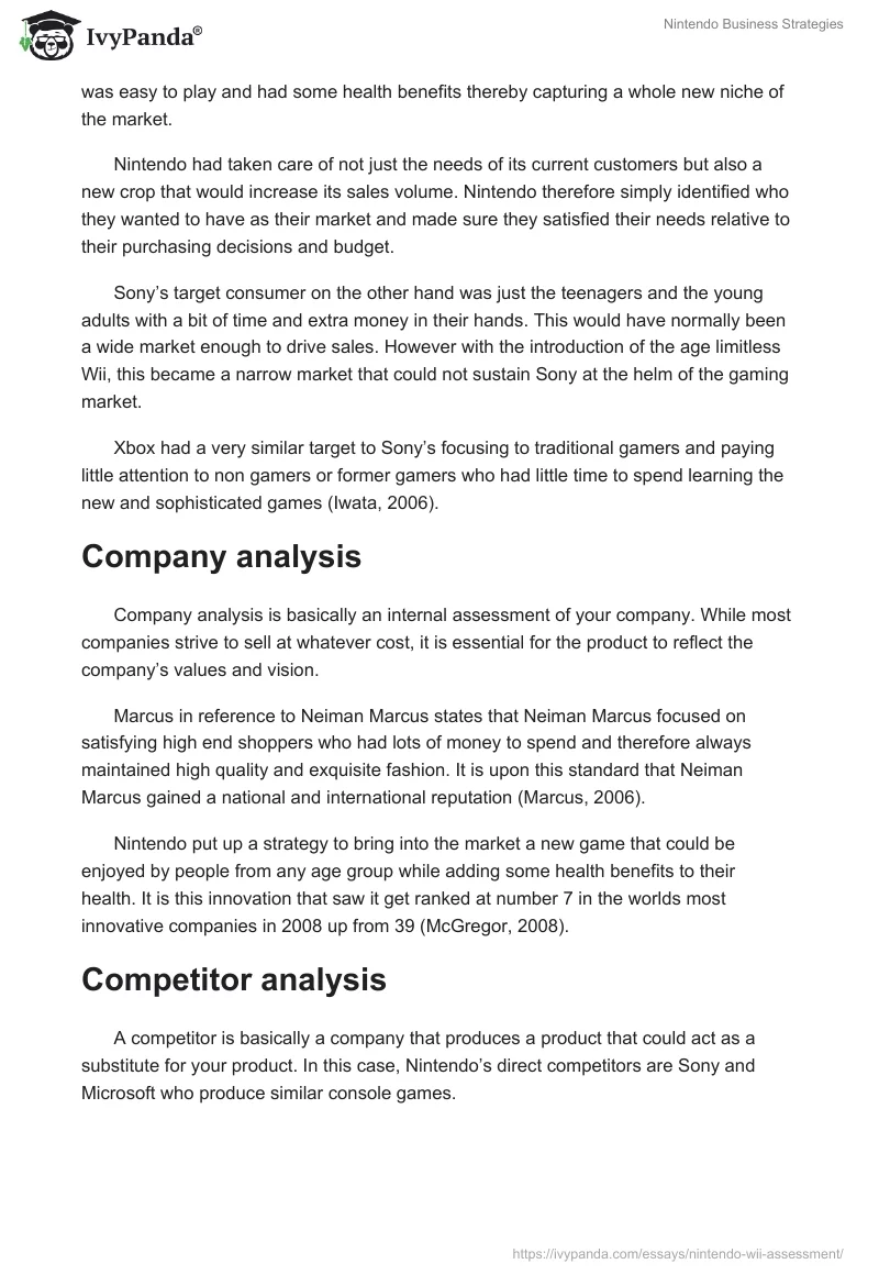 Nintendo Business Strategies. Page 3