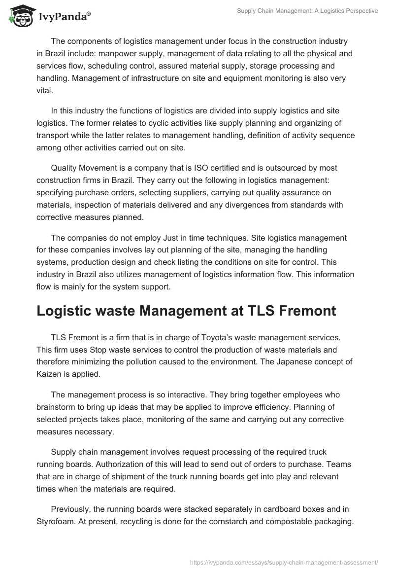 Supply Chain Management: A Logistics Perspective. Page 3