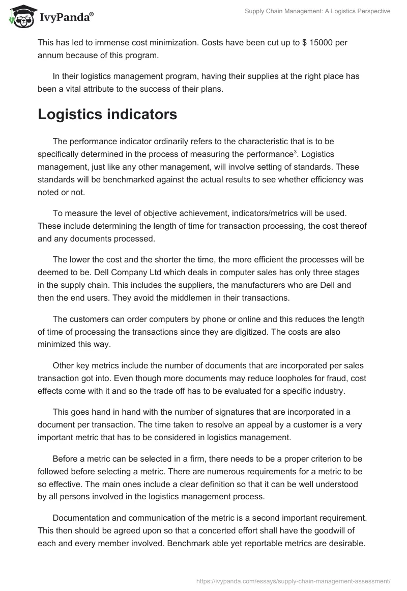 Supply Chain Management: A Logistics Perspective. Page 4
