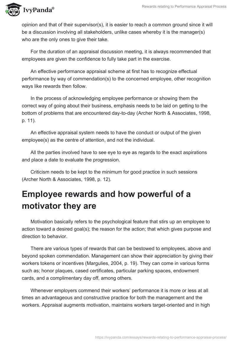 Rewards Relating to Performance Appraisal Process. Page 3