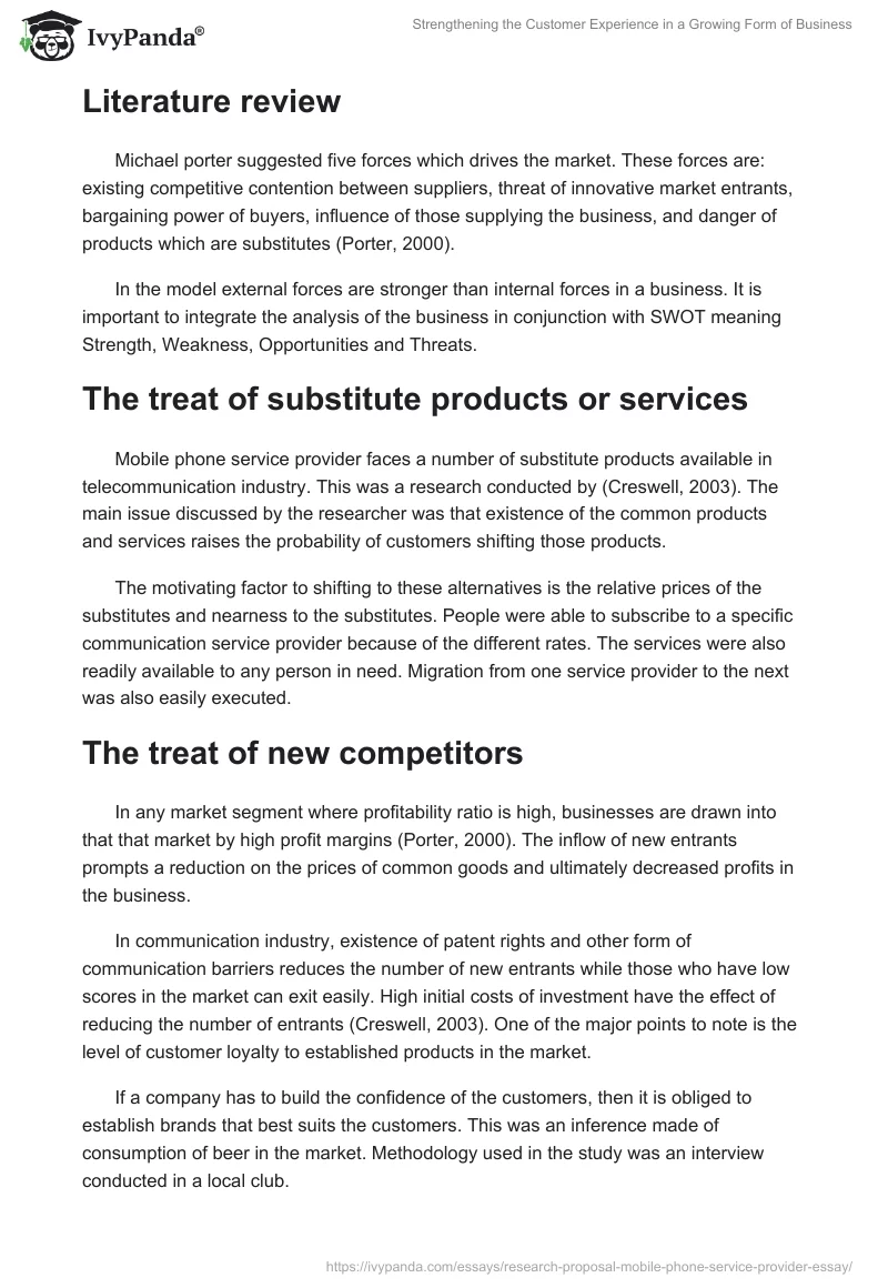 Strengthening the Customer Experience in a Growing Form of Business. Page 2
