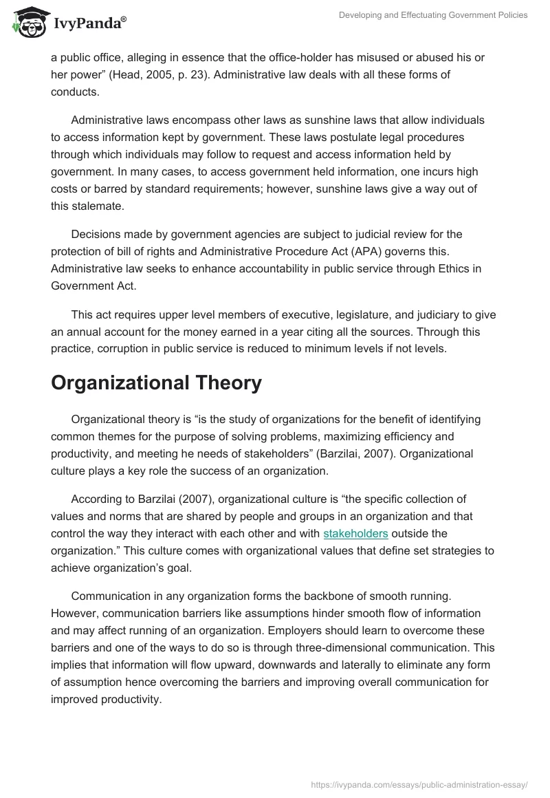 Developing and Effectuating Government Policies. Page 4