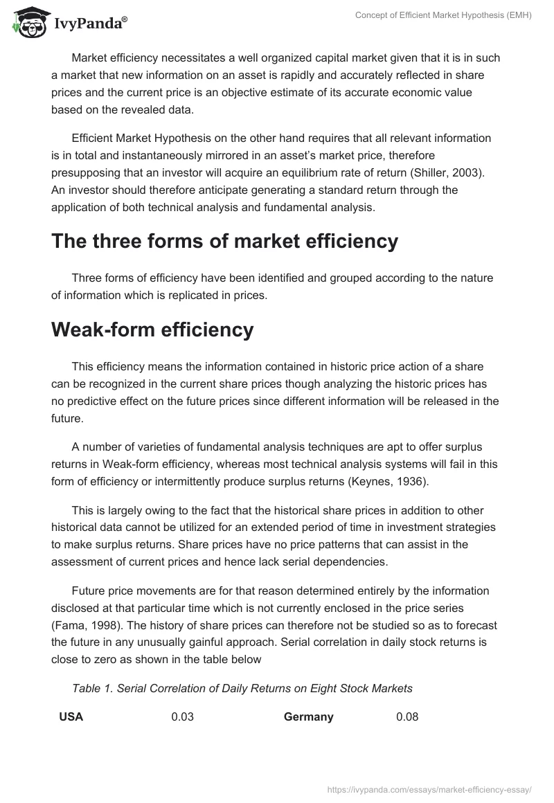 Concept of Efficient Market Hypothesis (EMH). Page 2